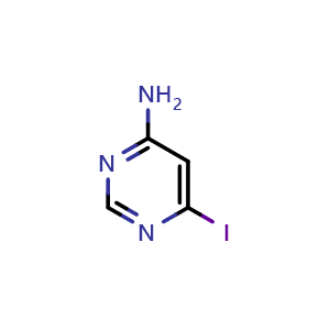 Chemical structure of 4-Amino-6-iodopyrimidine , CAS 53557-69-0, AChemBlock U136599