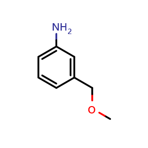 Chemical structure of 3-(Methoxymethyl)aniline , CAS 53473-83-9, AChemBlock U136604