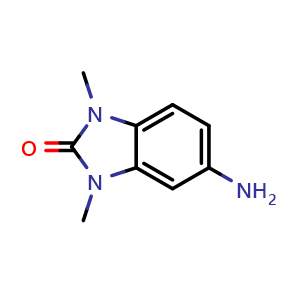 Chemical structure of 5-Amino-1,3-dimethylbenzimidazol-2-one , CAS 53439-88-6, AChemBlock U136606