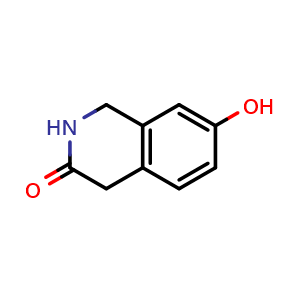 Chemical structure of 7-Hydroxy-1,2,3,4-tetrahydroisoquinolin-3-one , CAS 53389-81-4, AChemBlock U136608