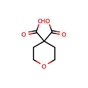 Chemical structure of 4,4-Tetrahydropyrandicarboxylic acid , CAS 5337-04-2, AChemBlock U136611