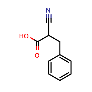 Chemical structure of 2-Cyano-3-phenylpropionic acid , CAS 5331-42-0, AChemBlock U136613