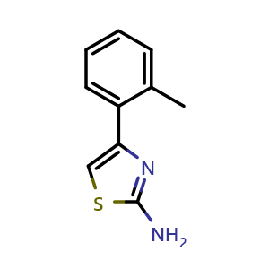Chemical structure of 2-Amino-4-o-tolylthiazole , CAS 5330-79-0, AChemBlock U136614