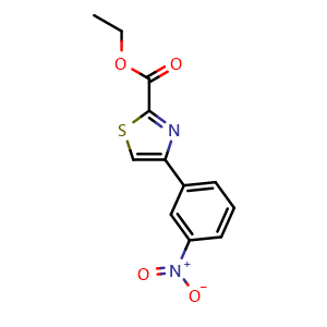 Chemical structure of Ethyl 4-(3-Nitrophenyl)thiazole-2-carboxylate , CAS 53101-05-6, AChemBlock U136618