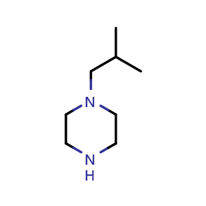 Chemical structure of 1-Isobutylpiperazine , CAS 5308-28-1, AChemBlock U136622
