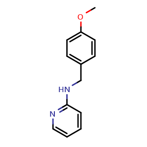 Chemical structure of N-(4-Methoxybenzyl)pyridin-2-amine , CAS 52818-63-0, AChemBlock U136627