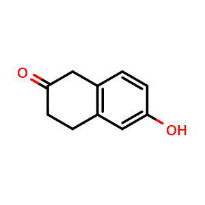 Chemical structure of 6-hydroxytetralin-2-one , CAS 52727-28-3, AChemBlock U136636