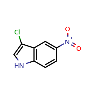 Chemical structure of 3-Chloro-5-nitroindole , CAS 524956-02-3, AChemBlock U136644