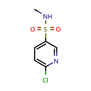 Chemical structure of 6-Chloro-N-methylpyridine-3-sulfonamide , CAS 52480-30-5, AChemBlock U136646