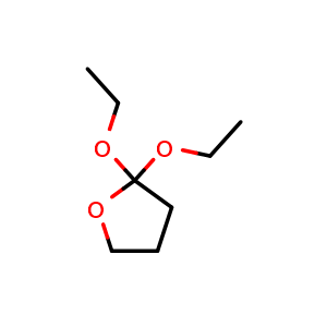 Chemical structure of 2,2-Diethoxytetrahydrofuran , CAS 52263-97-5, AChemBlock U136653