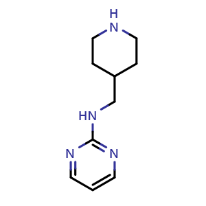Chemical structure of N-(4-Piperidylmethyl)pyrimidin-2-amine , CAS 521273-76-7, AChemBlock U136658