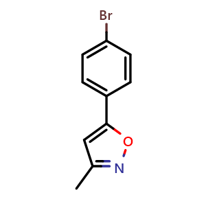 Chemical structure of 5-(4-Bromophenyl)-3-methylisoxazole , CAS 52063-43-1, AChemBlock U136662