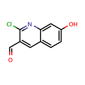 Chemical structure of 2-Chloro-7-hydroxyquinoline-3-carbaldehyde , CAS 519018-42-9, AChemBlock U136665
