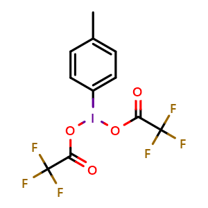 Chemical structure of p-tolyl-l3-iodanediyl bis(2,2,2-trifluoroacetate) , CAS 51571-26-7, AChemBlock U136682