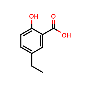 Chemical structure of 5-Ethyl-2-hydroxybenzoic acid , CAS 51-27-4, AChemBlock U136696