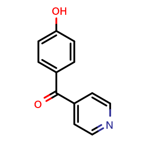 Chemical structure of (4-Hydroxyphenyl)(4-pyridyl)methanone , CAS 51246-77-6, AChemBlock U136697