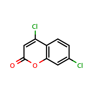 Chemical structure of 4,7-Dichloro-2H-chromen-2-one , CAS 51069-79-5, AChemBlock U136703