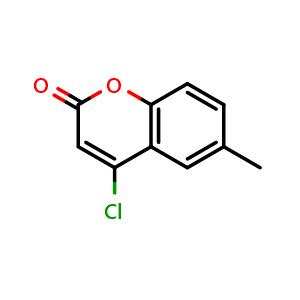 Chemical structure of 4-Chloro-6-methyl-2H-chromen-2-one , CAS 51069-75-1, AChemBlock U136704