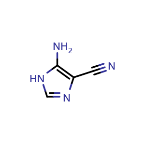 Chemical structure of 5-Aminoimidazole-4-carbonitrile , CAS 5098-11-3, AChemBlock U136709