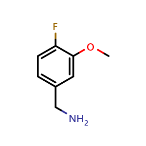 Chemical structure of 5-(Aminomethyl)-2-fluoroanisole , CAS 508177-67-1, AChemBlock U136718