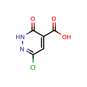 Chemical structure of 6-Chloro-3-oxo-2,3-dihydropyridazine-4-carboxylic acid , CAS 50681-26-0, AChemBlock U136728