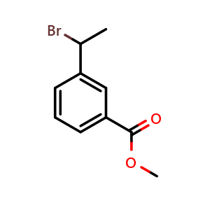 Chemical structure of Methyl 3-(1-Bromoethyl)benzoate , CAS 50603-99-1, AChemBlock U136730