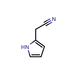 Chemical structure of Pyrrole-2-acetonitrile , CAS 50551-29-6, AChemBlock U136732