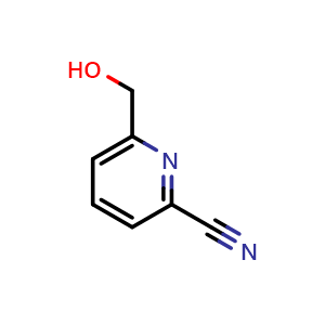 Chemical structure of 6-(Hydroxymethyl)-2-pyridinecarbonitrile , CAS 50501-38-7, AChemBlock U136735