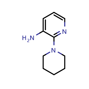 Chemical structure of 2-(1-Piperidinyl)-3-pyridinamine , CAS 5028-14-8, AChemBlock U136744