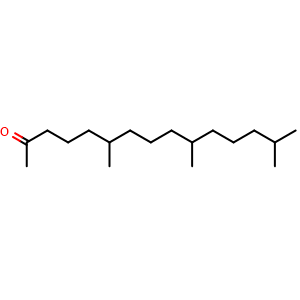 Chemical structure of 6,10,14-Trimethylpentadecan-2-one , CAS 502-69-2, AChemBlock U136745