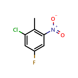Chemical structure of 2-Chloro-4-fluoro-6-nitrotoluene , CAS 502496-35-7, AChemBlock U136746