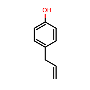Chemical structure of 4-Allylphenol , CAS 501-92-8, AChemBlock U136747