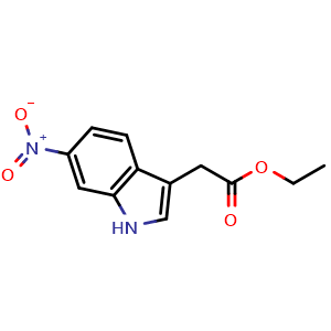 Chemical structure of Ethyl 6-Nitroindole-3-acetate , CAS 501919-82-0, AChemBlock U136748