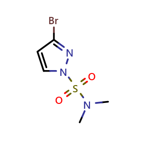 Chemical structure of 3-Bromo-1-(dimethylsulfamoyl)pyrazole , CAS 500011-84-7, AChemBlock U136759