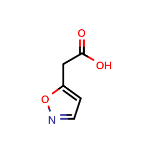 Chemical structure of 5-Isoxazoleacetic acid , CAS 4992-21-6, AChemBlock U136761