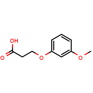 Chemical structure of 3-(3-Methoxyphenoxy)propionic acid , CAS 49855-03-0, AChemBlock U136762