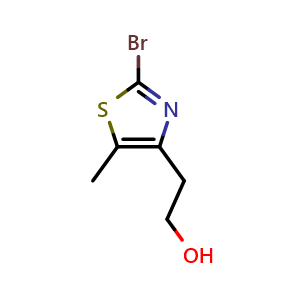 Chemical structure of 2-Bromo-4-(2-hydroxyethyl)-5-methylthiazole , CAS 496062-16-9, AChemBlock U136772