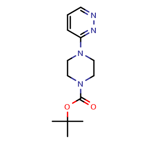 Chemical structure of 1,1-Dimethylethyl 4-(3-pyridazinyl)-1-piperazinecarboxylate , CAS 492431-12-6, AChemBlock U136776