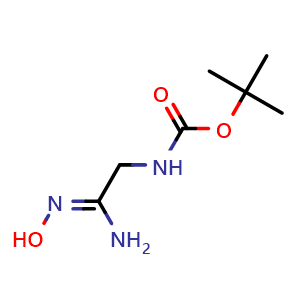 Chemical structure of tert-Butyl (z)-(2-amino-2-(hydroxyimino)ethyl)carbamate , CAS 479080-20-1, AChemBlock U136788