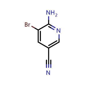 Chemical structure of 6-Amino-5-bromonicotinonitrile , CAS 477871-32-2, AChemBlock U136791