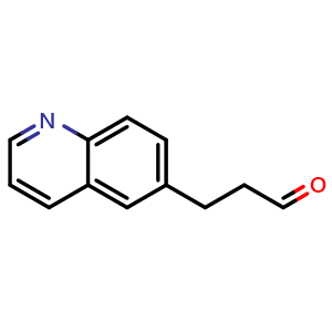Chemical structure of 3-(6-Quinolyl)propanal , CAS 476660-18-1, AChemBlock U136793