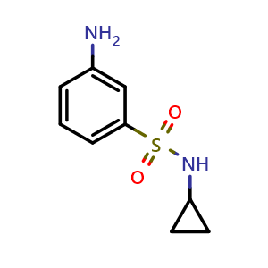 Chemical structure of N-Cyclopropyl 3-Aminophenylsulfonamide , CAS 459434-39-0, AChemBlock U136820