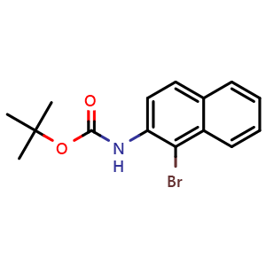 Chemical structure of N-Boc-1-bromo-2-naphthalenamine , CAS 454713-47-4, AChemBlock U136829