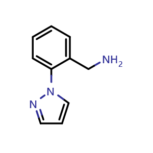 Chemical structure of 2-(1-Pyrazolyl)benzylamine , CAS 449758-13-8, AChemBlock U136839