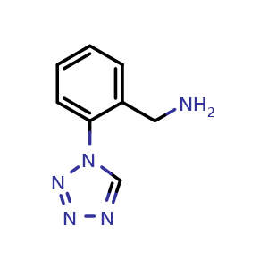 Chemical structure of 2-(1-Tetrazolyl)benzylamine , CAS 449756-94-9, AChemBlock U136840