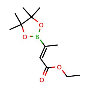 Chemical structure of (z)-ethyl 3-(4,4,5,5-tetramethyl-1,3,2-dioxaborolan-2-yl)but-2-enoate , CAS 448212-00-8, AChemBlock U136844