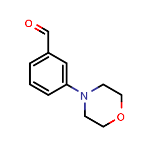 Chemical structure of 3-Morpholinobenzaldehyde , CAS 446866-87-1, AChemBlock U136845