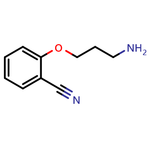 Chemical structure of 2-(3-Aminopropoxy)benzonitrile , CAS 444574-75-8, AChemBlock U136850