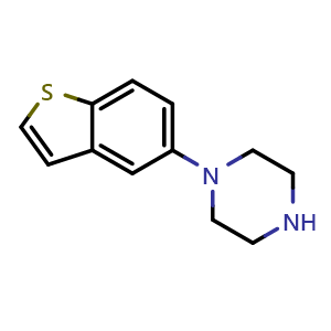 Chemical structure of 1-(Benzo[b]thiophen-5-yl)piperazine , CAS 433303-94-7, AChemBlock U136868