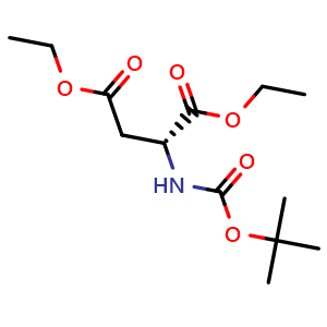 Chemical structure of (R)-Diethyl 2-(tert-butoxycarbonylamino)succinate , CAS 428440-11-3, AChemBlock U136880